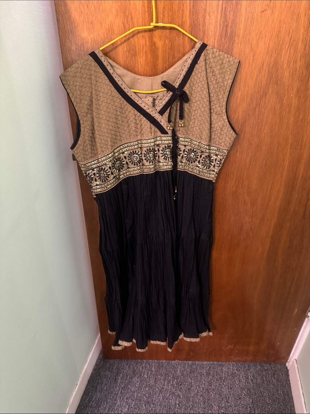 Homemade Indowestern Sleveless Kurti with Bells